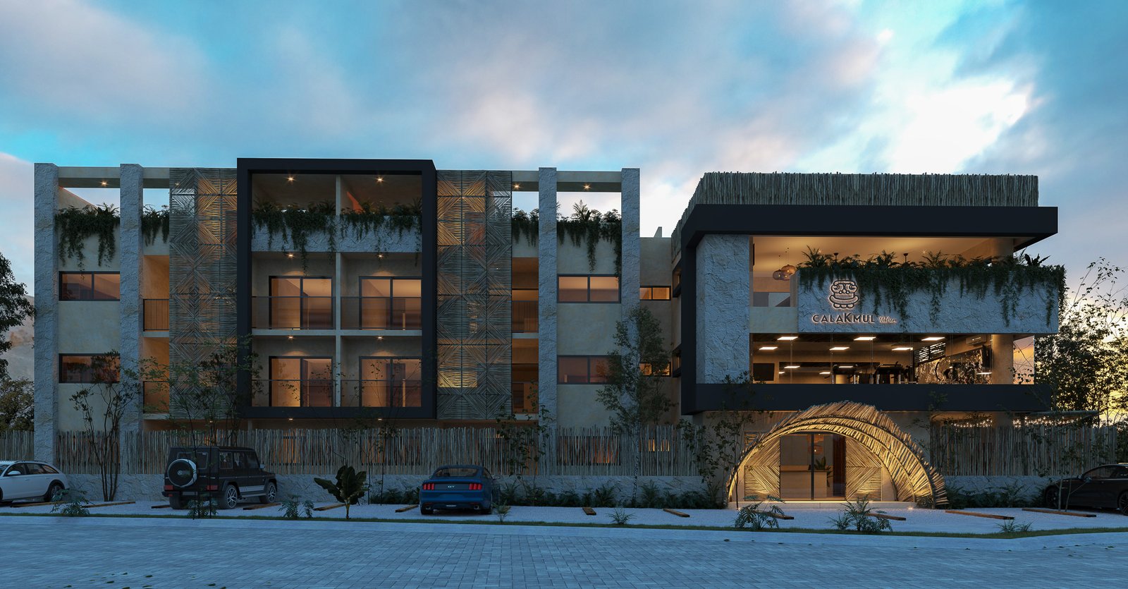 05-Fachada 5 Tarde CalaKmul